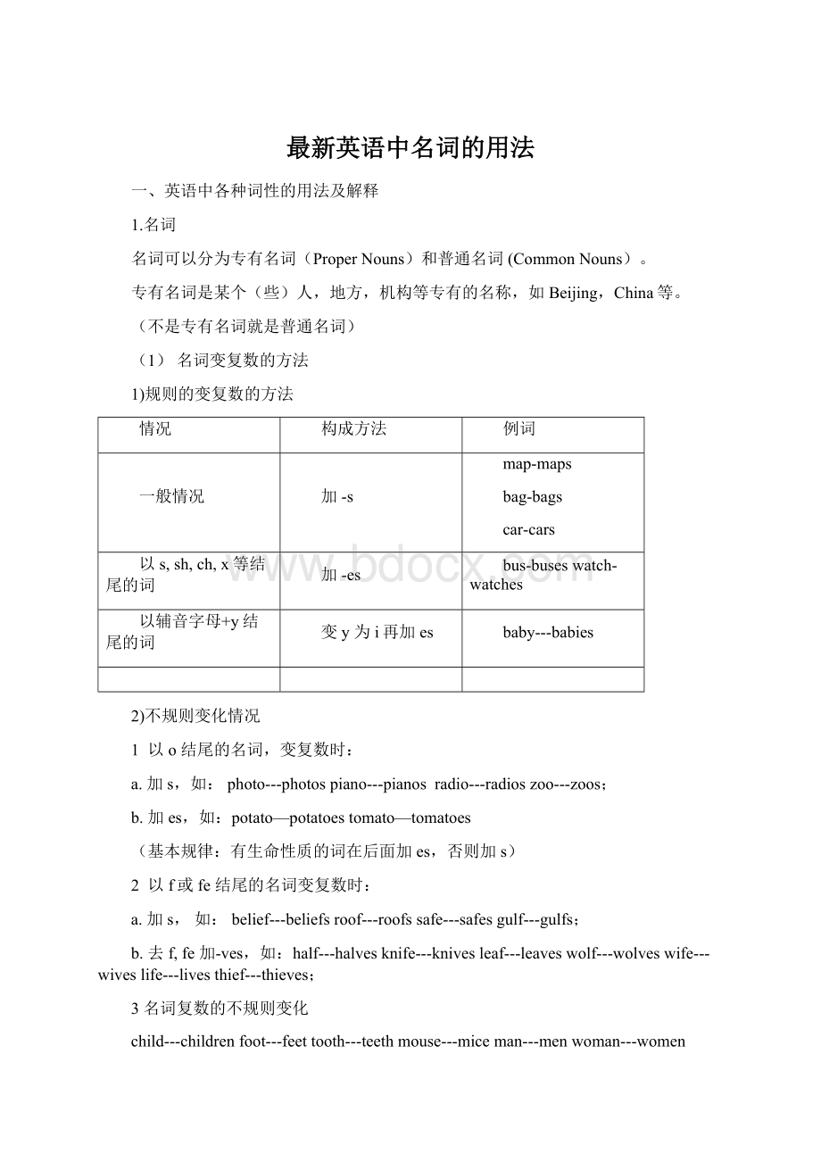 最新英语中名词的用法.docx_第1页