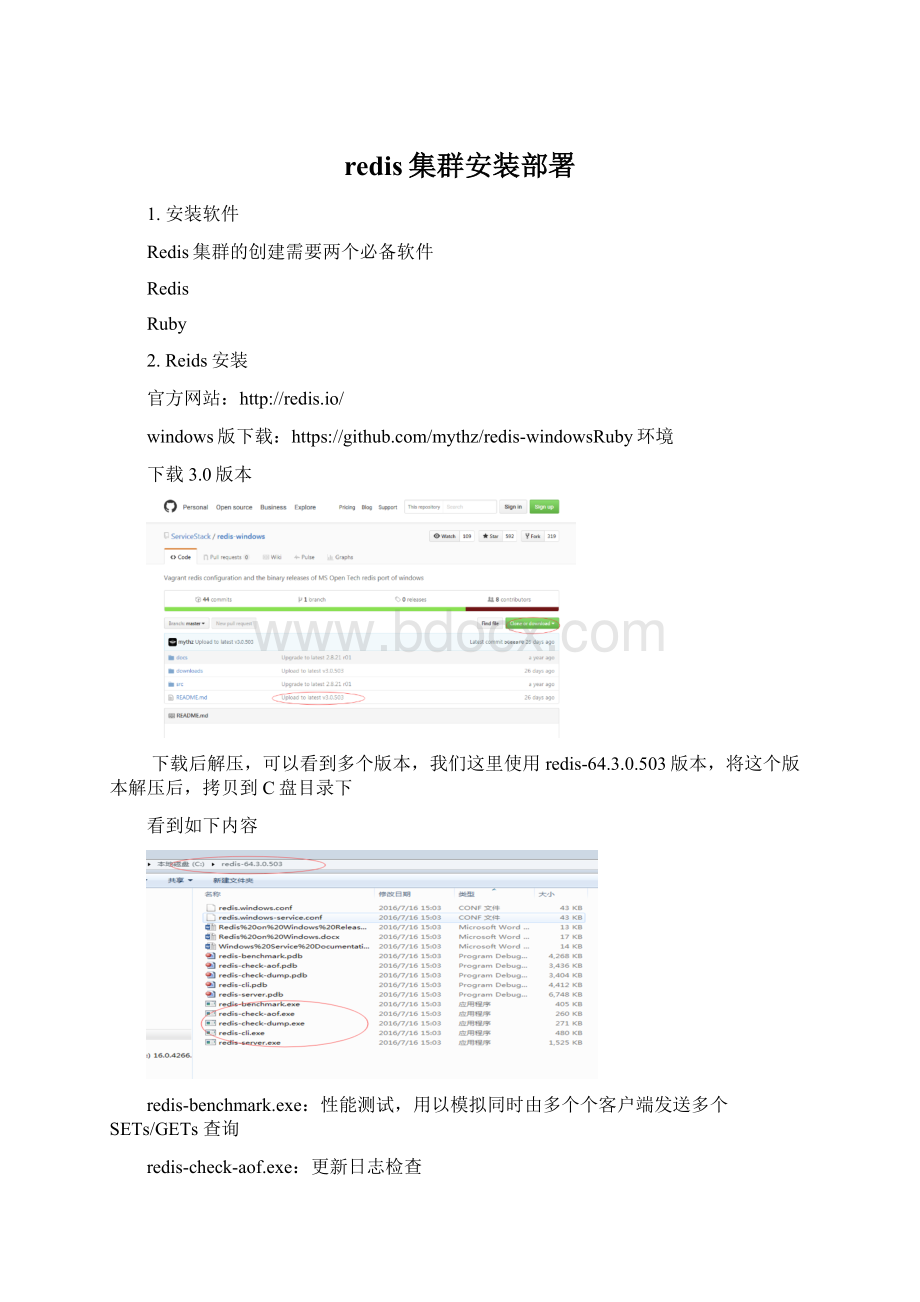 redis集群安装部署.docx