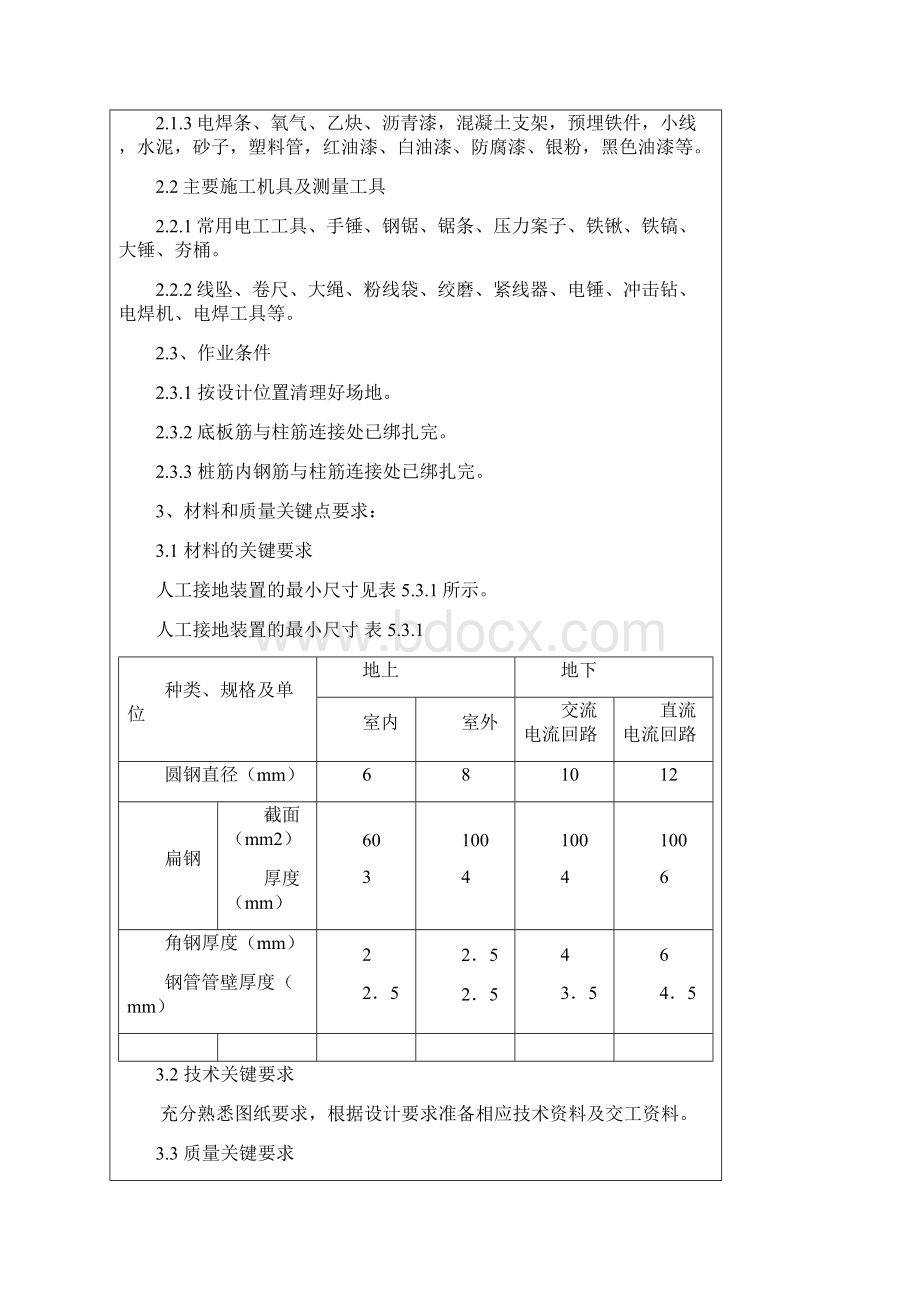 接地装置安装施工技术安全交底记录.docx_第2页