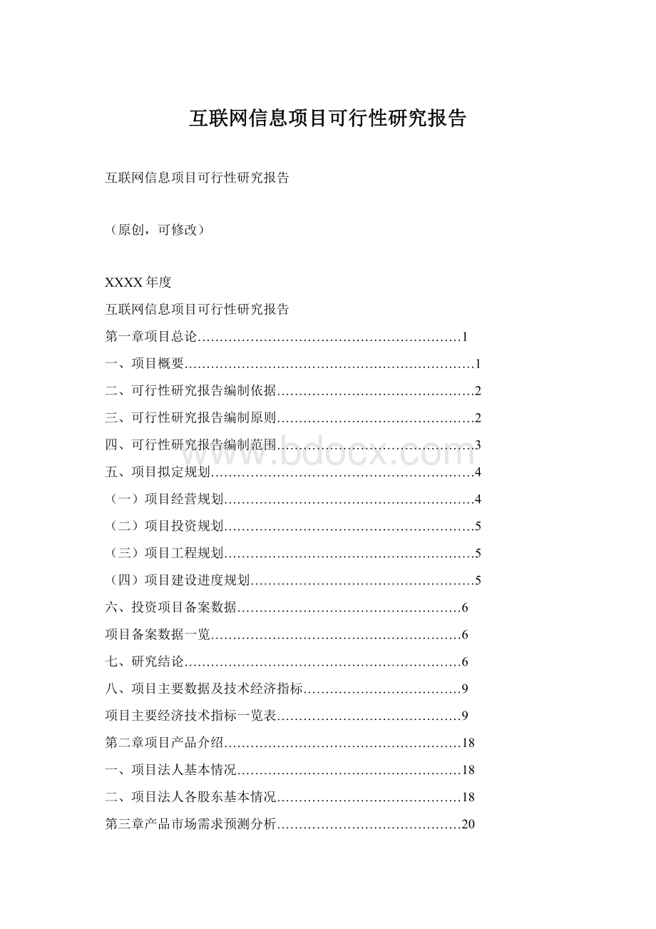 互联网信息项目可行性研究报告.docx_第1页