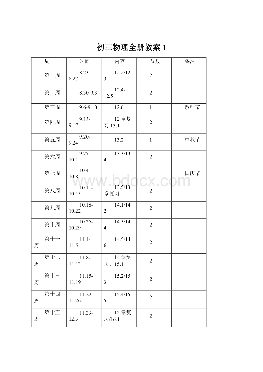 初三物理全册教案1.docx_第1页