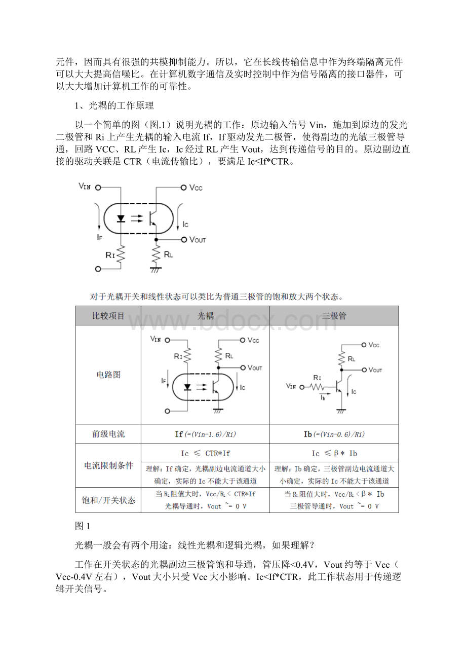 光耦的理解及应用技术文档经典Word格式文档下载.docx_第2页