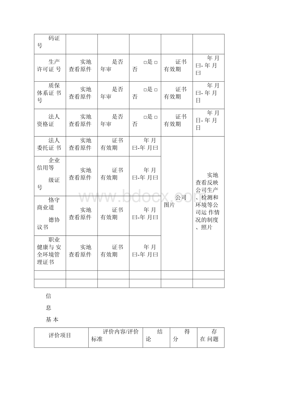 电力行业供应商现场考察评价标准三大材生产商汇总.docx_第3页