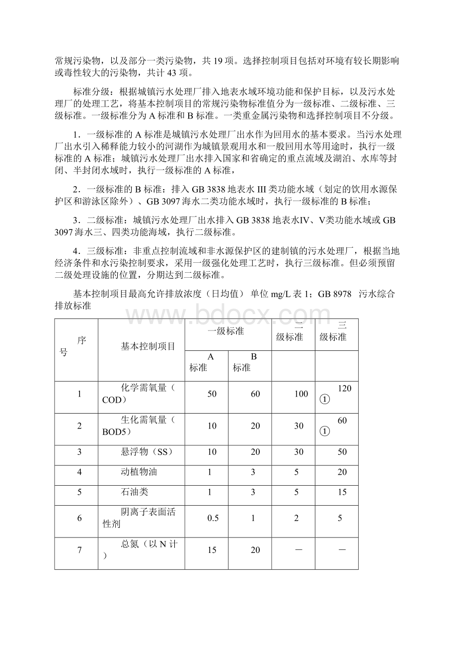 典型的生活污水水质及生活污水排放标准一级AB标准二级三级标准.docx_第3页