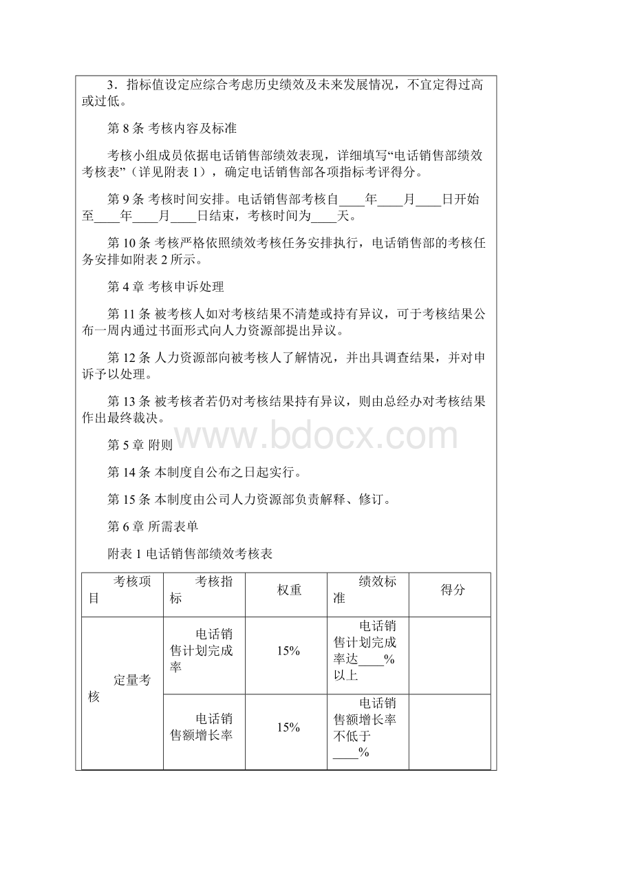 最新电话销售部量化考核全案标准范本 2.docx_第3页