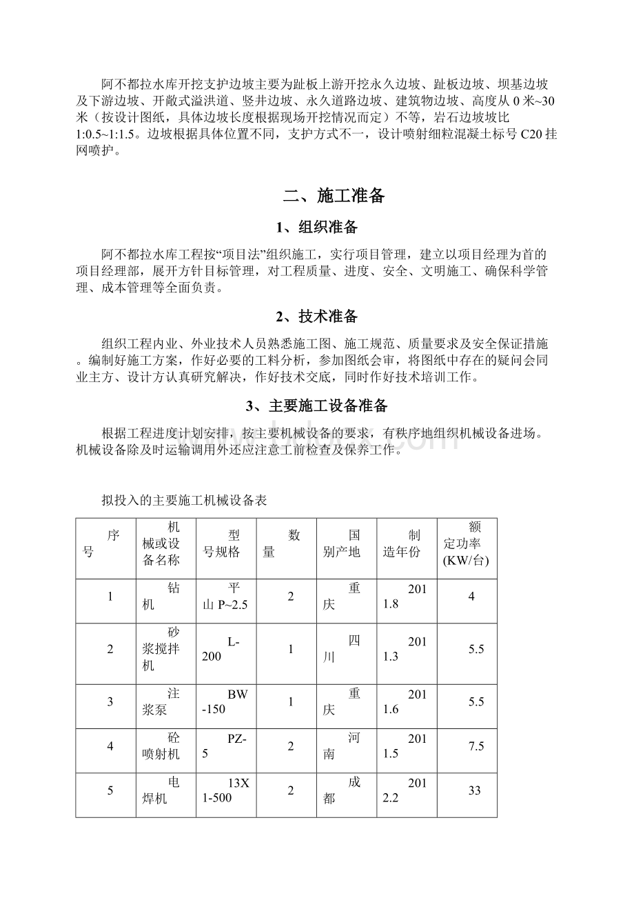 阿不都拉水库边坡喷锚支护方案Word文件下载.docx_第2页