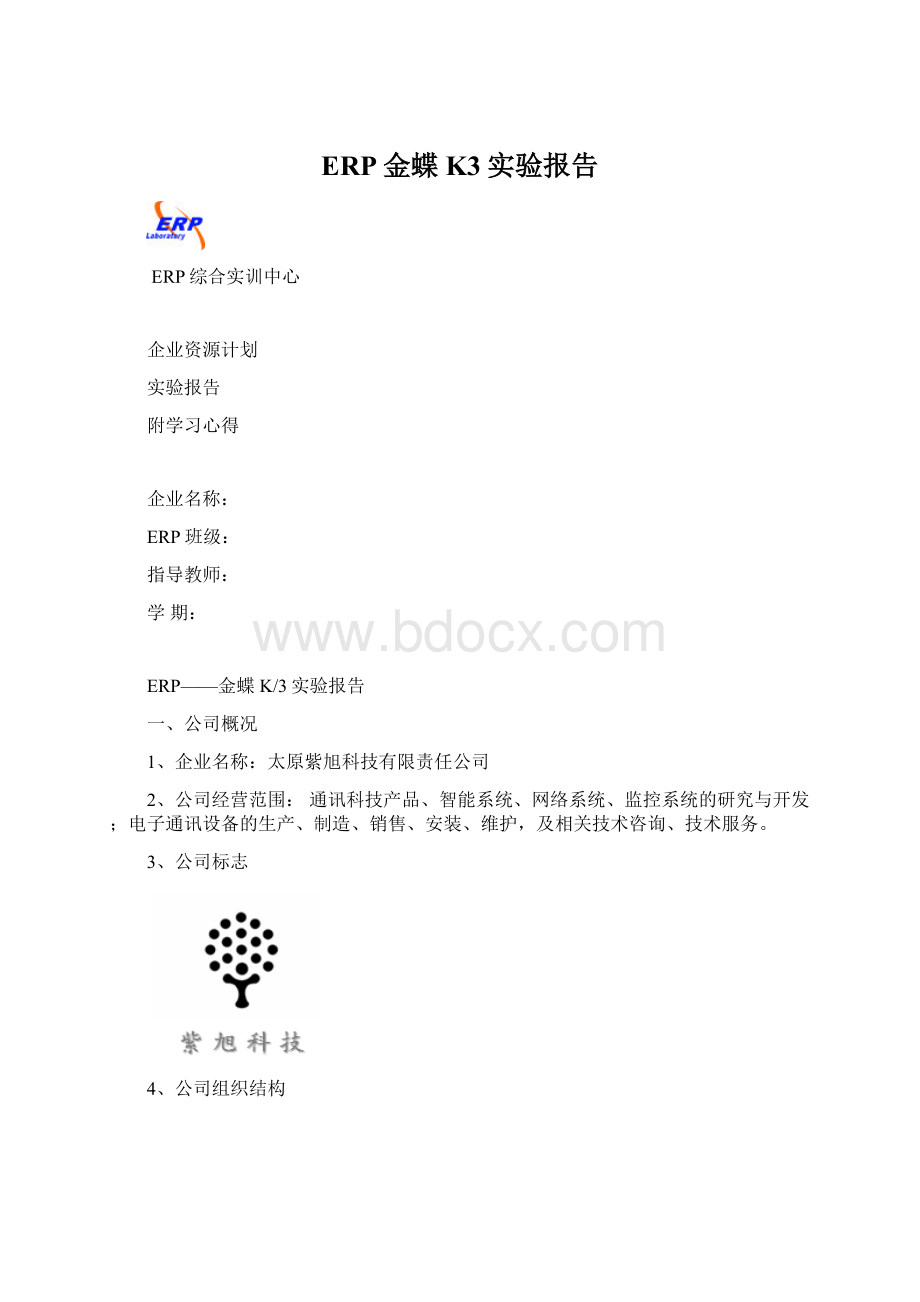 ERP金蝶K3实验报告Word文档下载推荐.docx