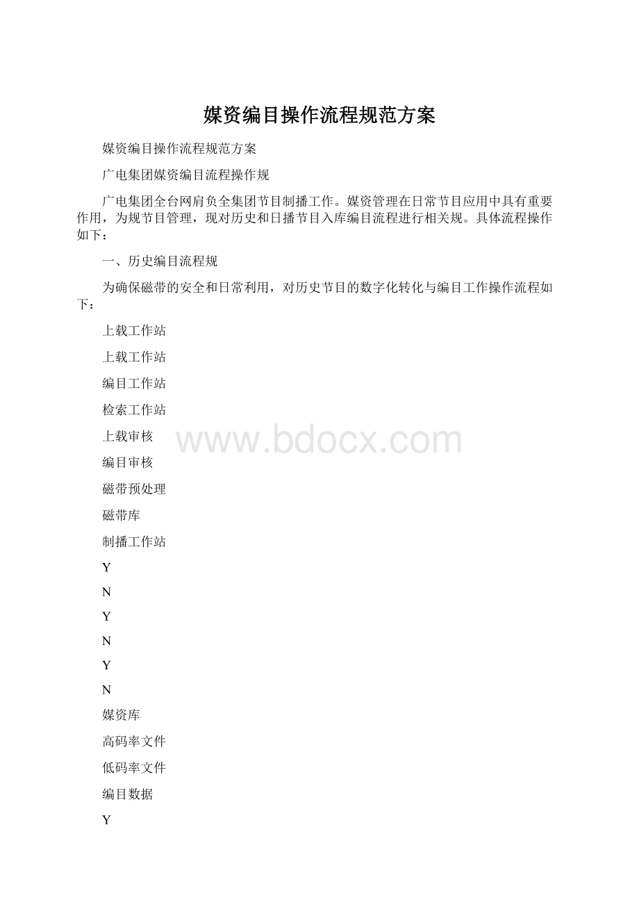 媒资编目操作流程规范方案Word格式文档下载.docx