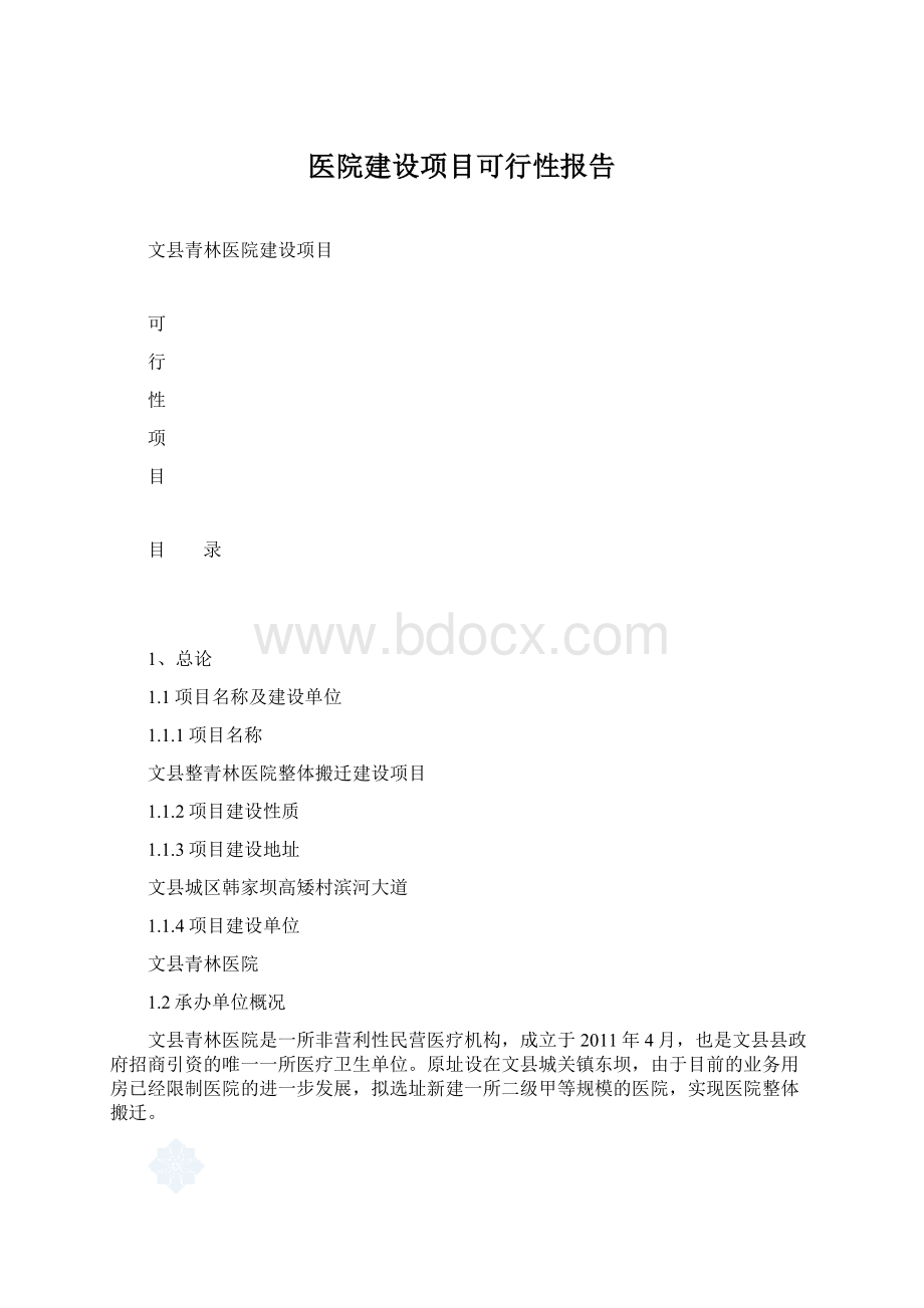 医院建设项目可行性报告.docx