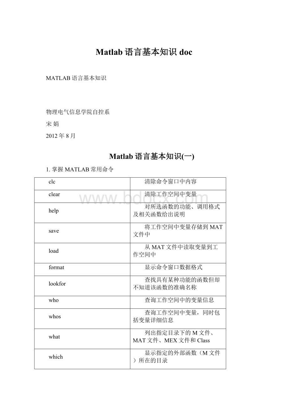 Matlab语言基本知识docWord文件下载.docx_第1页