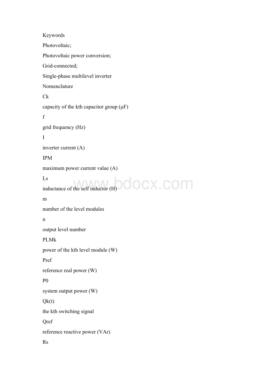 A gridconnected photovoltaic power conversion system with singlephase multilevel inverter.docx_第2页