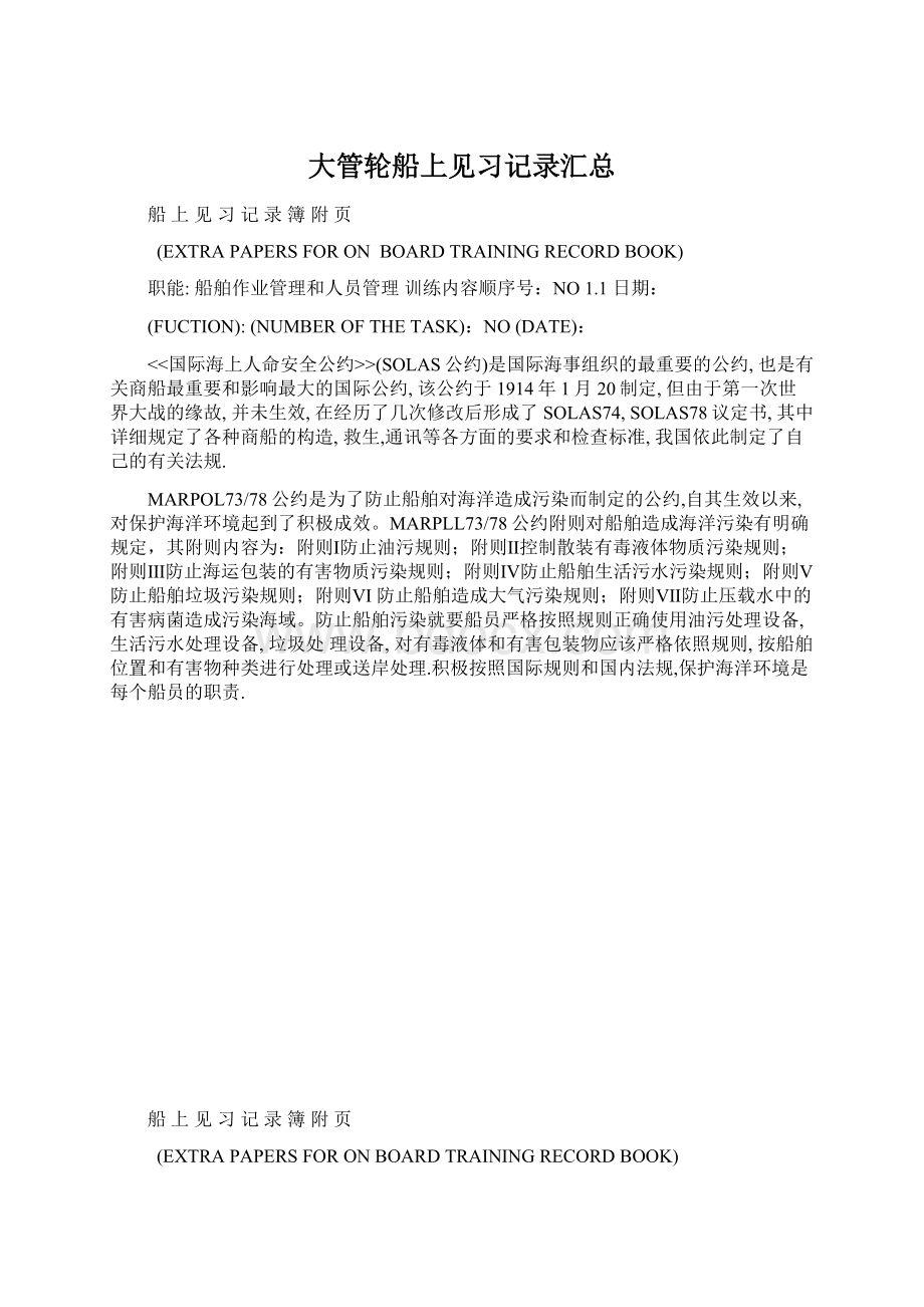 大管轮船上见习记录汇总.docx_第1页