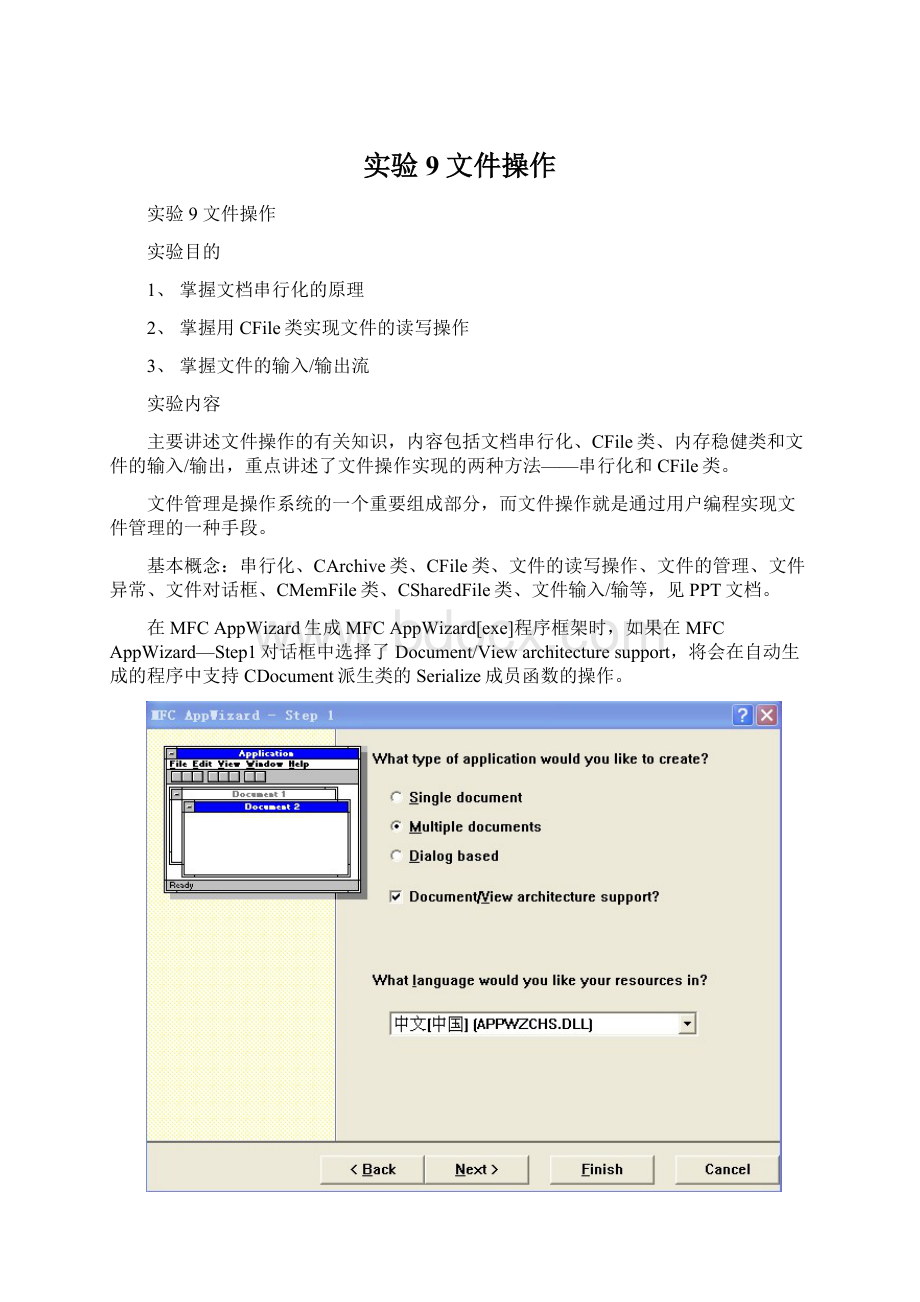 实验9文件操作文档格式.docx