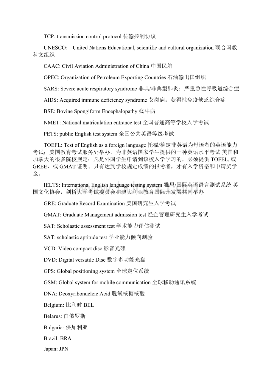 MTI翻译硕士英语缩略语大全Word文档下载推荐.docx_第3页