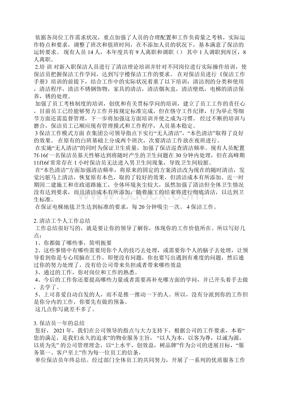 公益性保洁员简短年度总结Word文档格式.docx_第2页