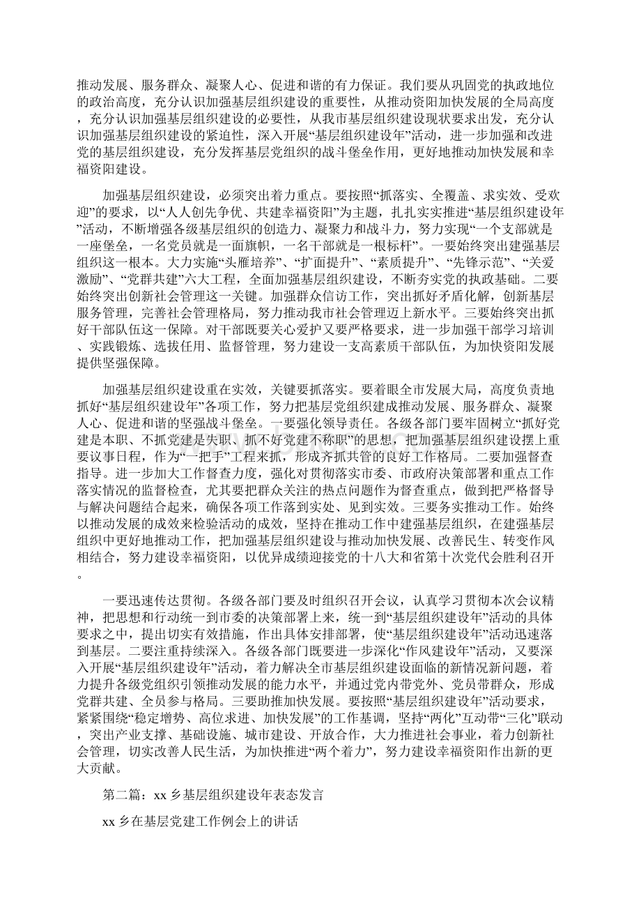 关于基层组织建设年表态发言稿.docx_第2页