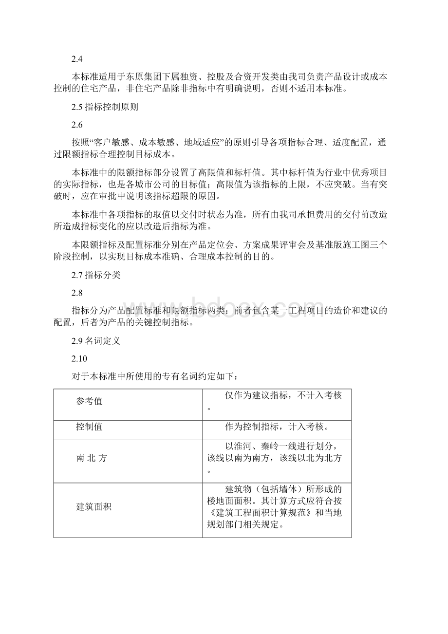 东原地产集团 研发设计关键限额指标及产品配置标准版.docx_第2页