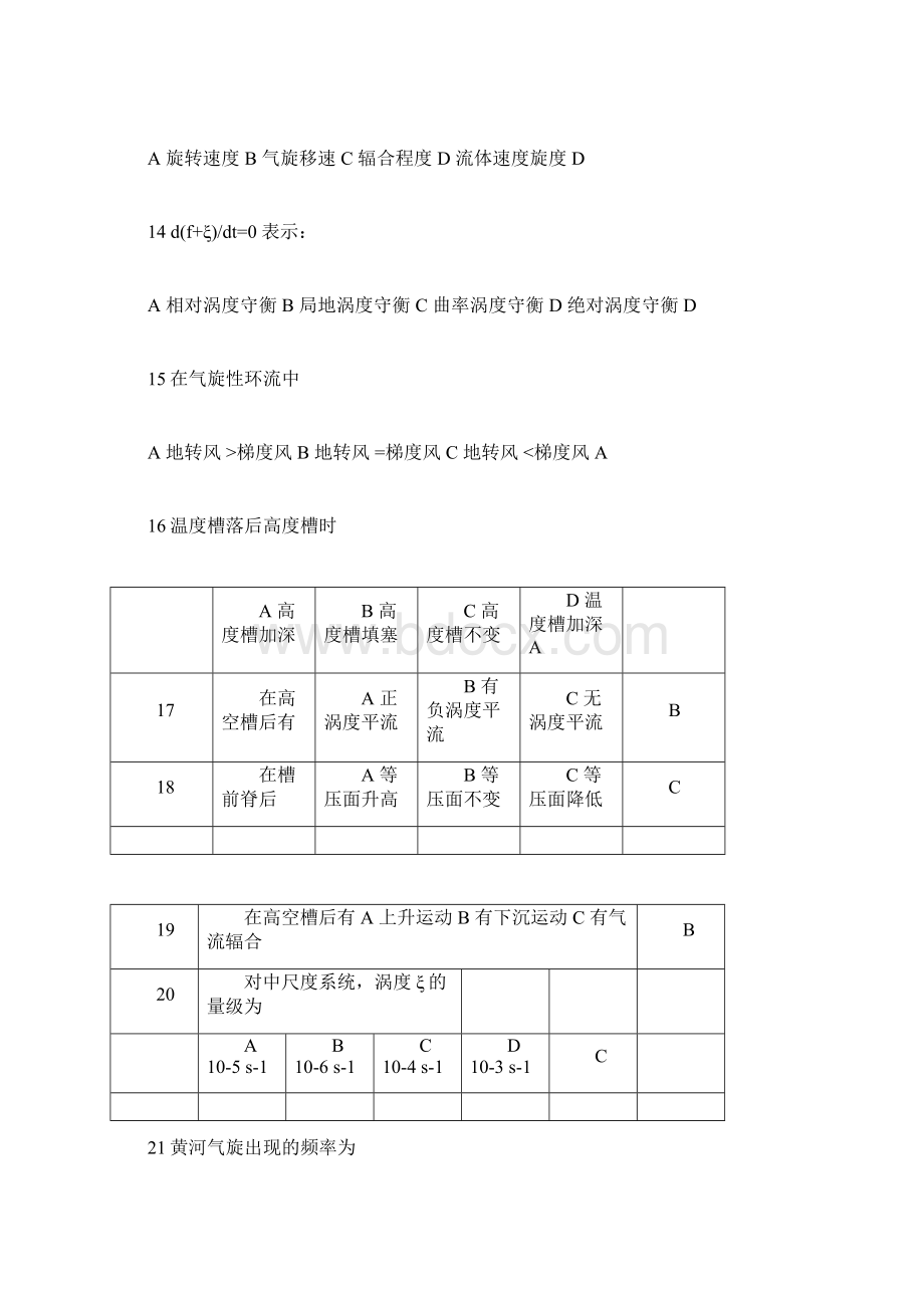 天气学原理试题库含答案.docx_第3页