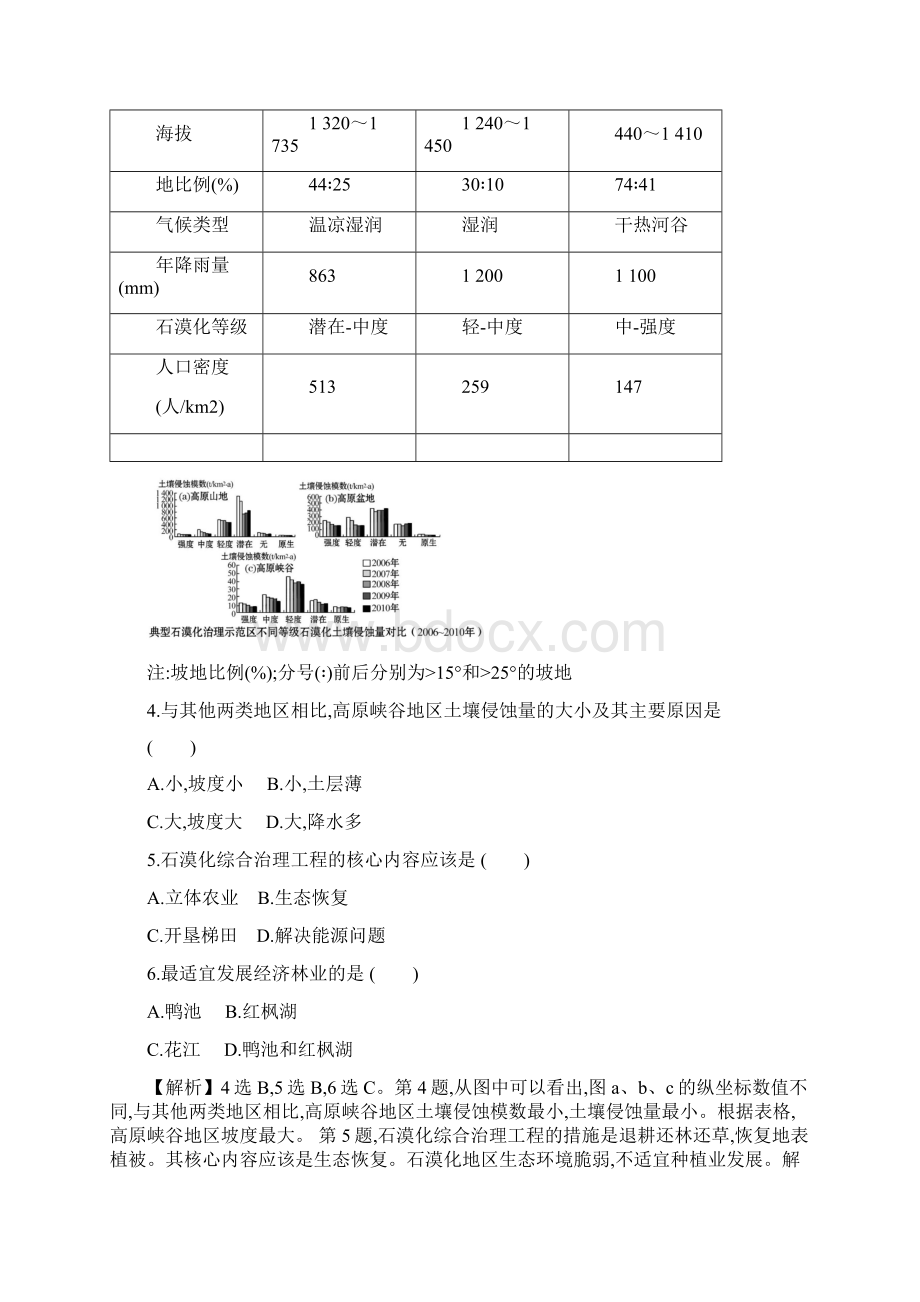 高考地理总复习提升练习题课时作业二十九荒漠化的防治以我国西北地区为例13.docx_第3页