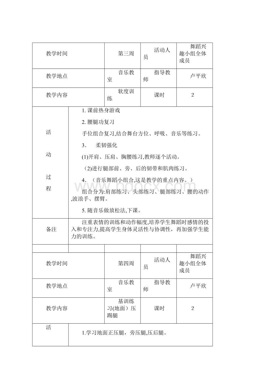 舞蹈兴趣小组活动记录表下.docx_第3页