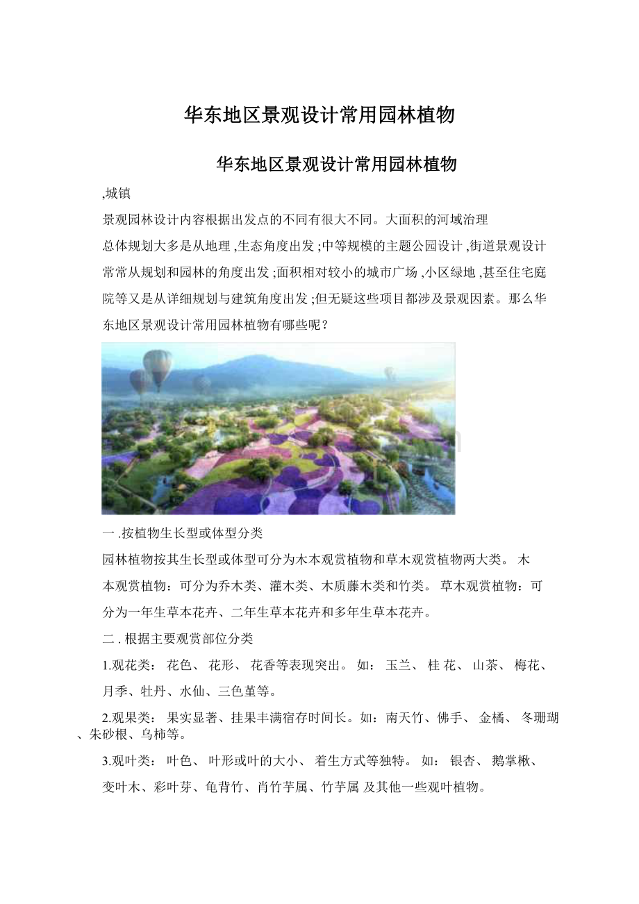 华东地区景观设计常用园林植物Word文档格式.docx