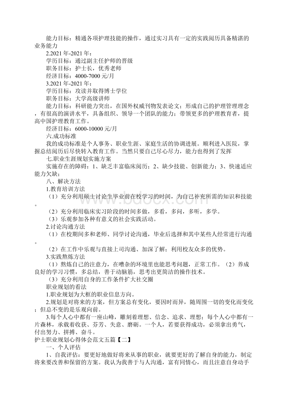 护士职业规划心得体会范文五篇.docx_第2页