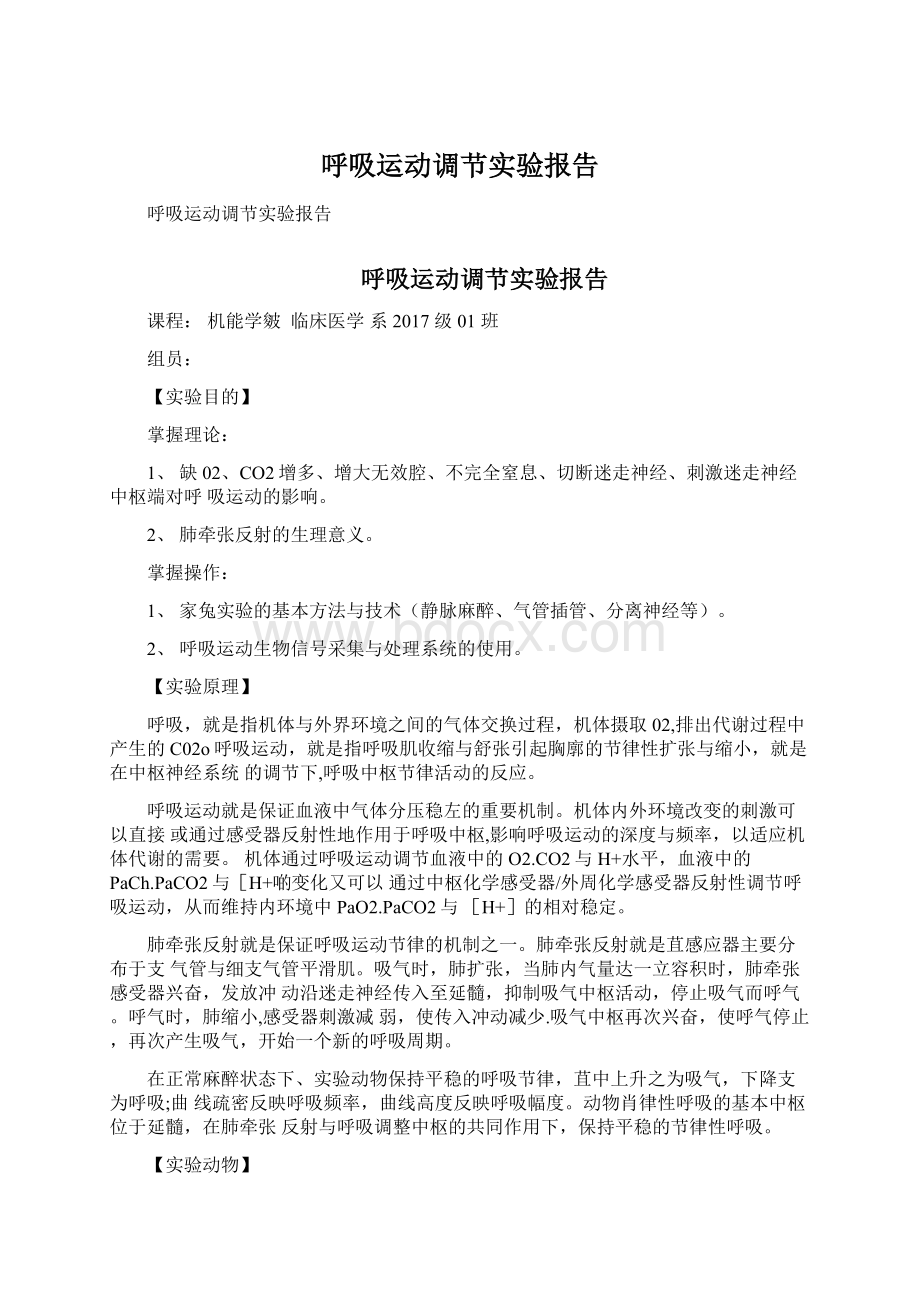 呼吸运动调节实验报告.docx