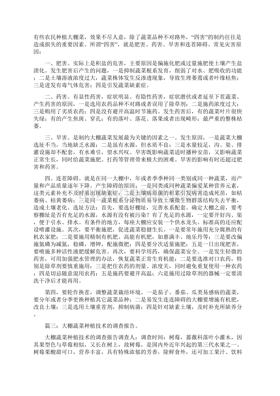 大棚蔬菜调研报告与大气污染整治情况汇报汇编Word格式.docx_第3页