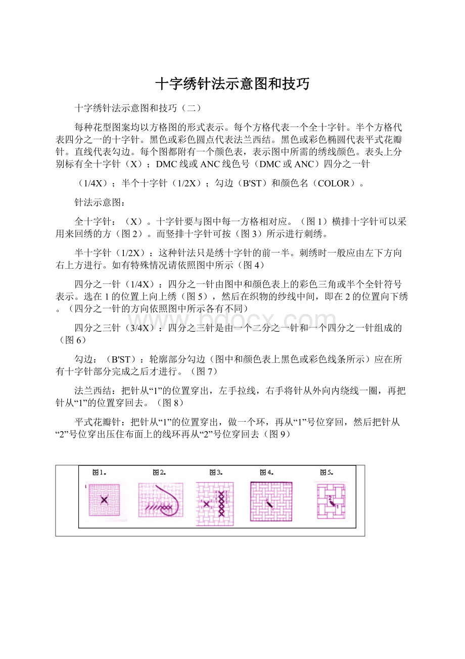 十字绣针法示意图和技巧Word文档格式.docx_第1页