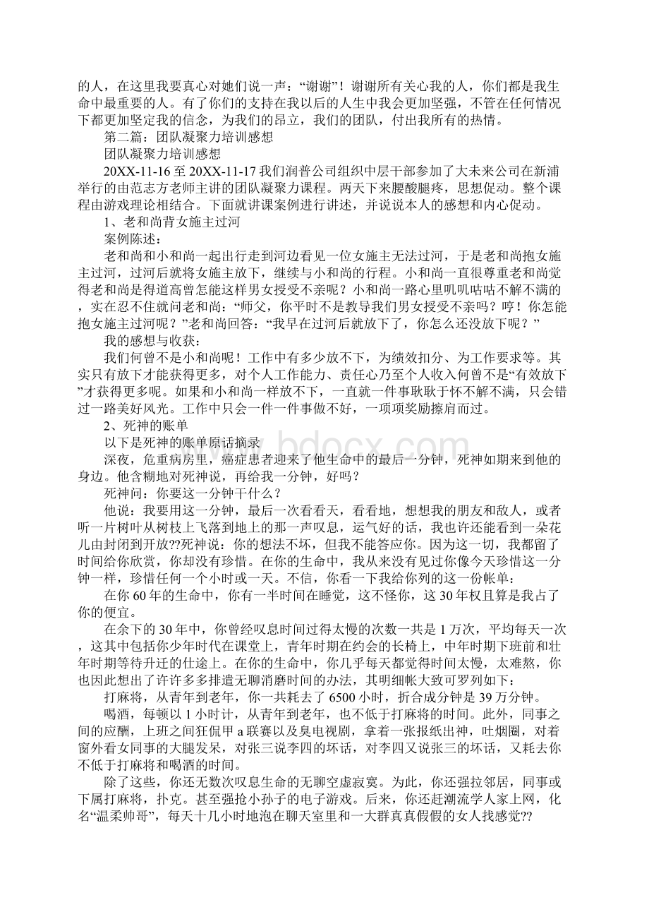 感恩团队凝聚力的培训感想Word格式文档下载.docx_第2页