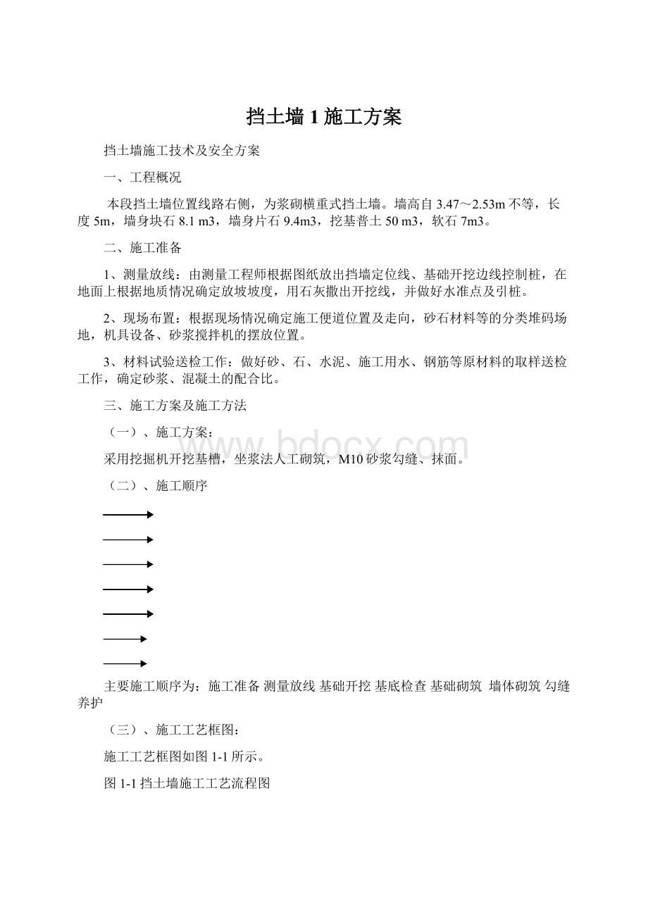 挡土墙1施工方案Word下载.docx_第1页