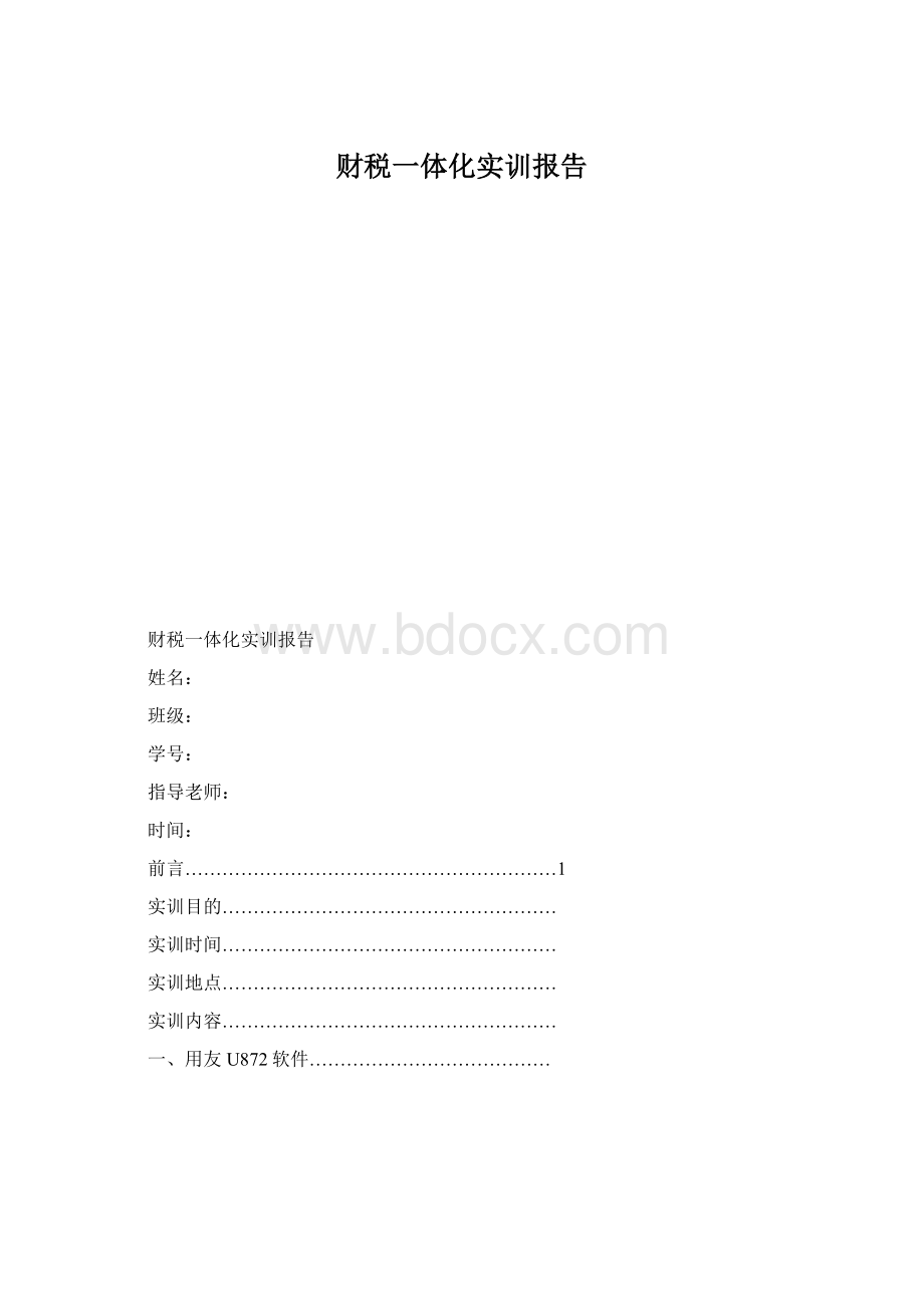 财税一体化实训报告.docx_第1页