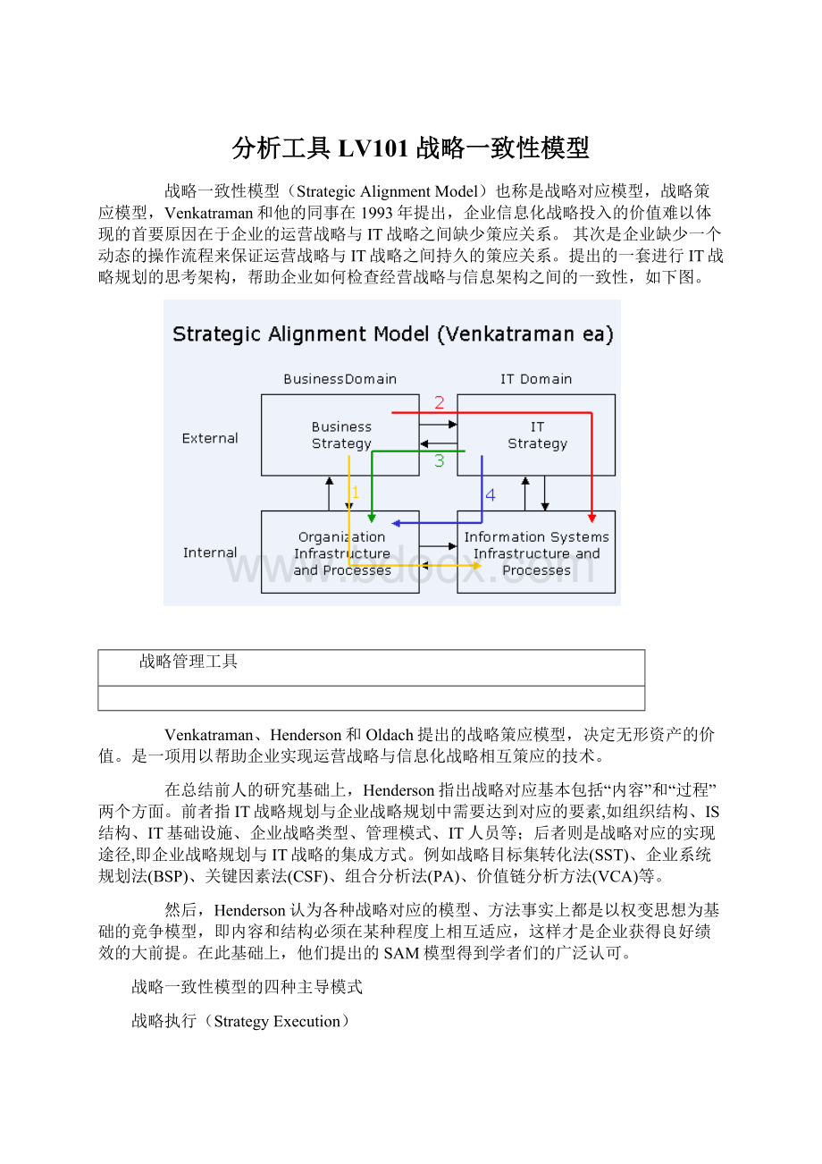 分析工具LV101 战略一致性模型Word文档下载推荐.docx