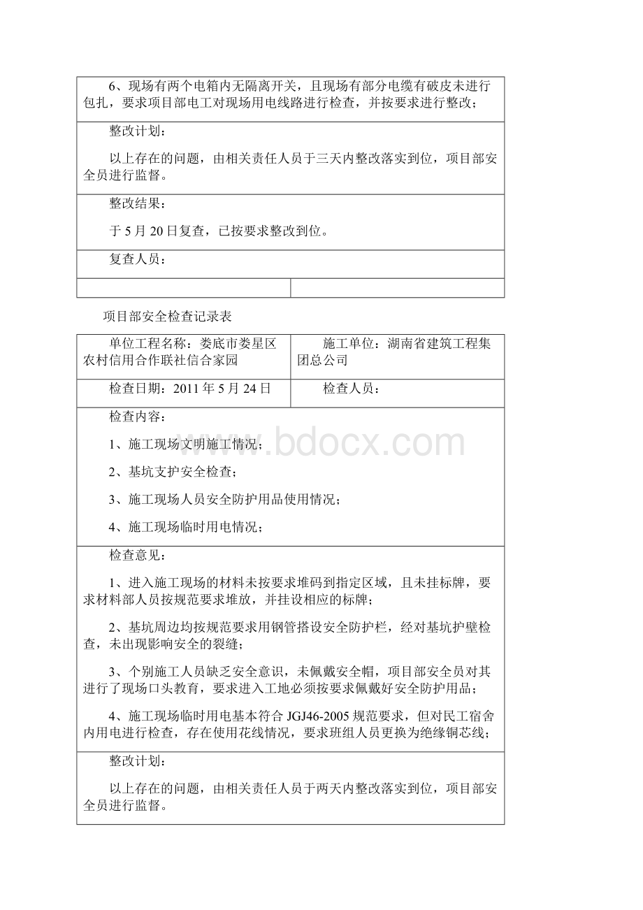 安全管理套表项目部安全检查记录表.docx_第3页