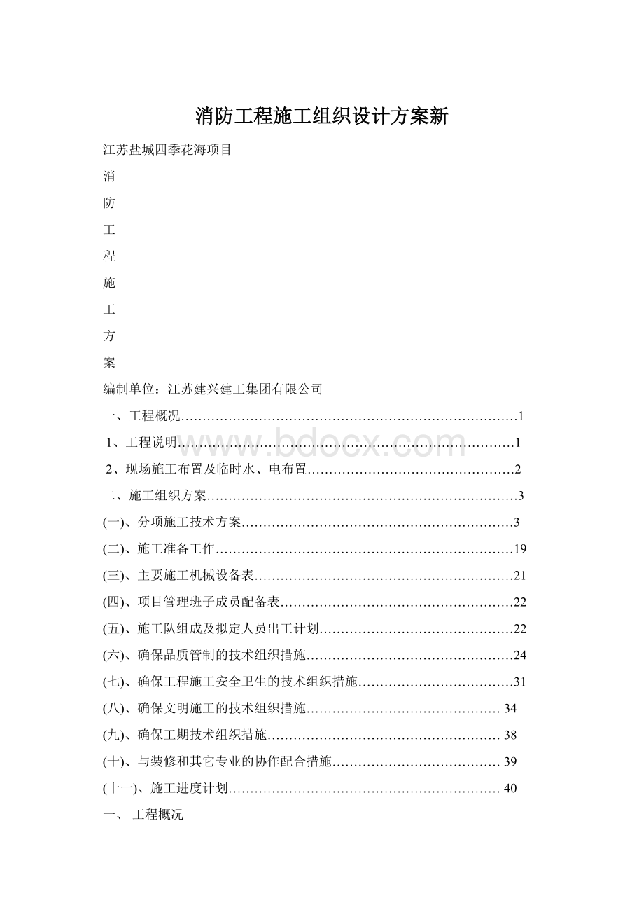 消防工程施工组织设计方案新文档格式.docx