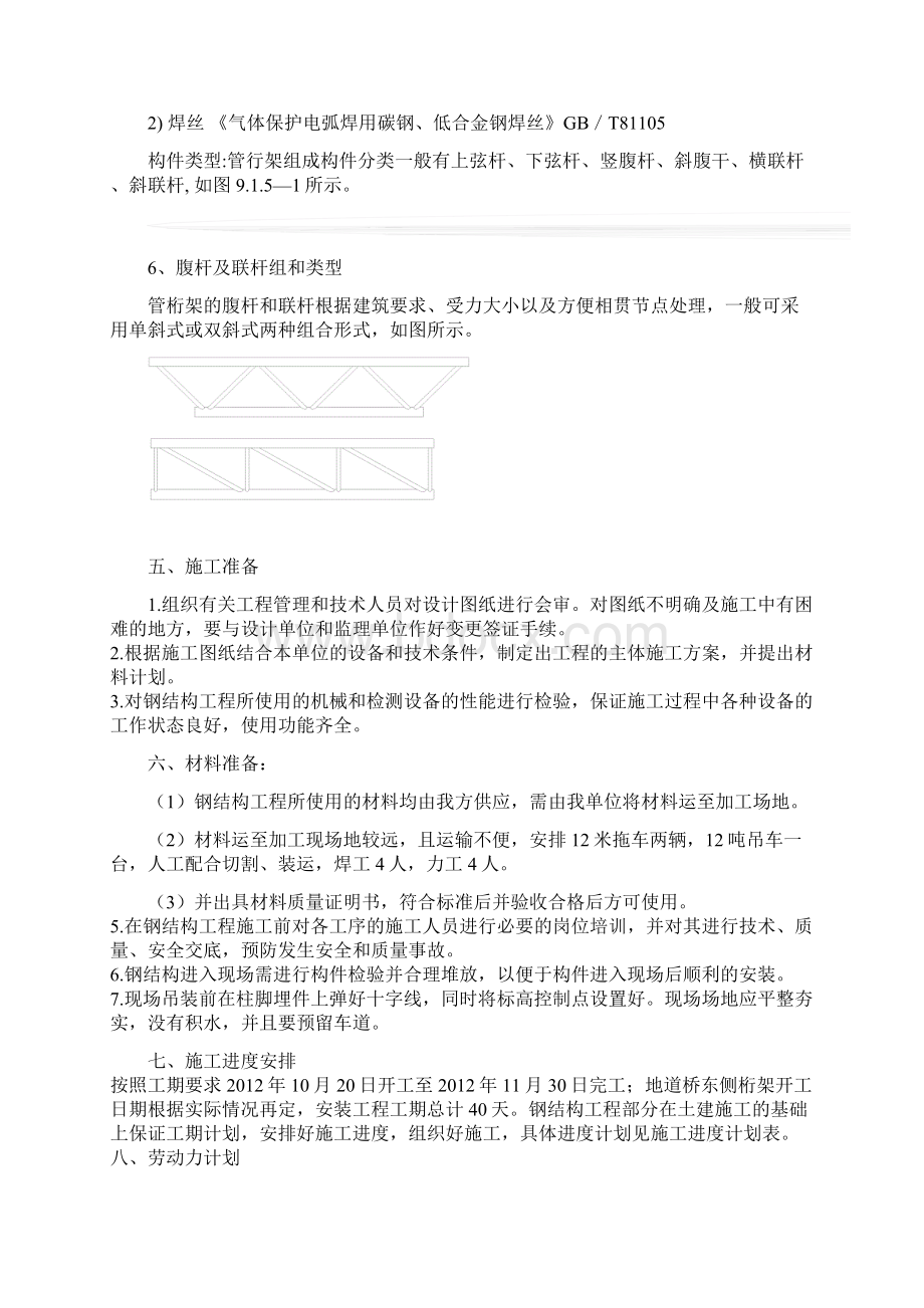 桥沟河跨越管架桁架制作安装施工方案Word格式.docx_第2页