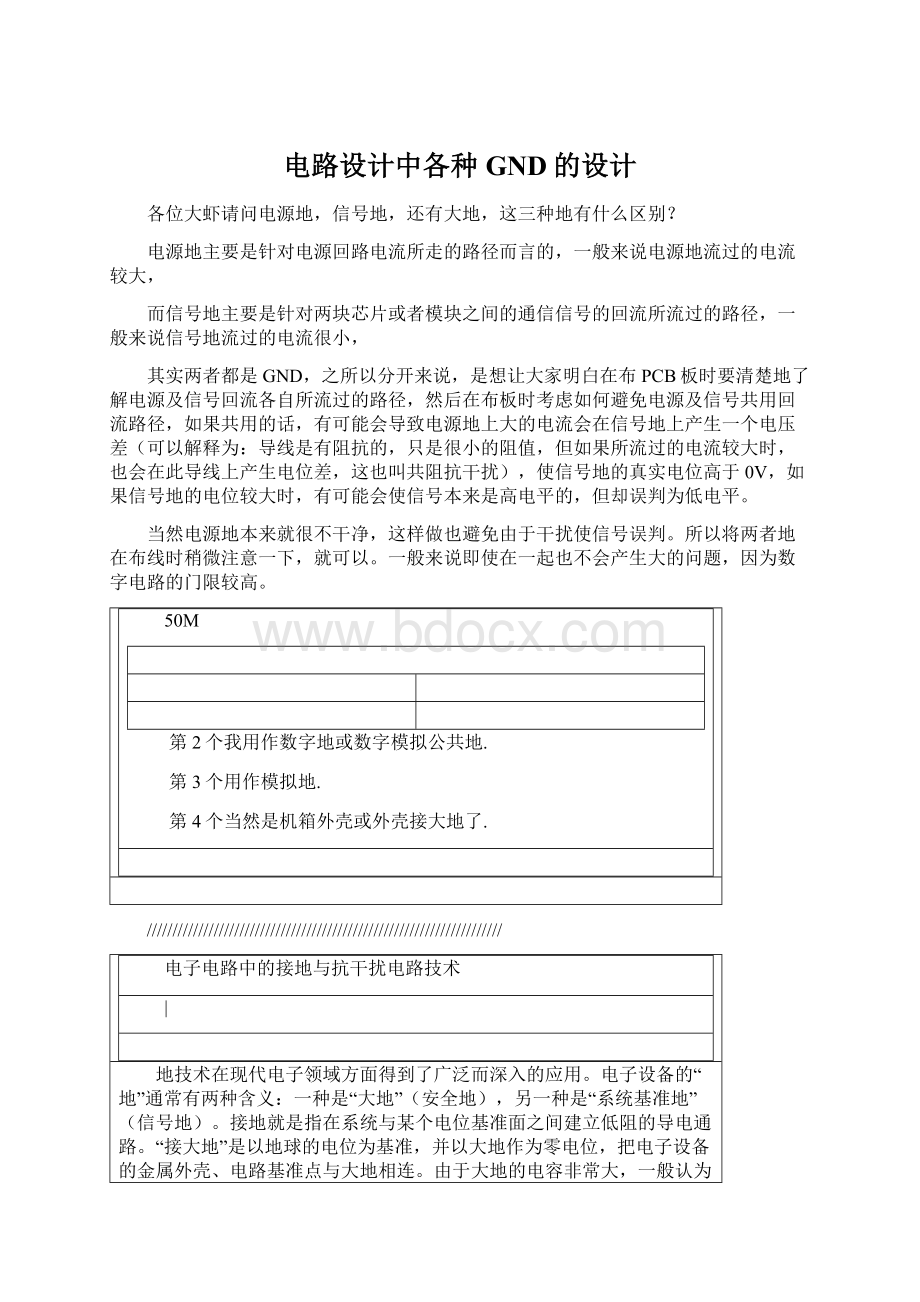 电路设计中各种GND的设计Word文档格式.docx