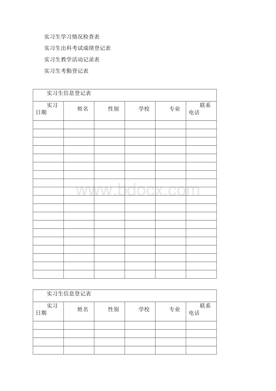 实习带教记录本Word格式文档下载.docx_第2页