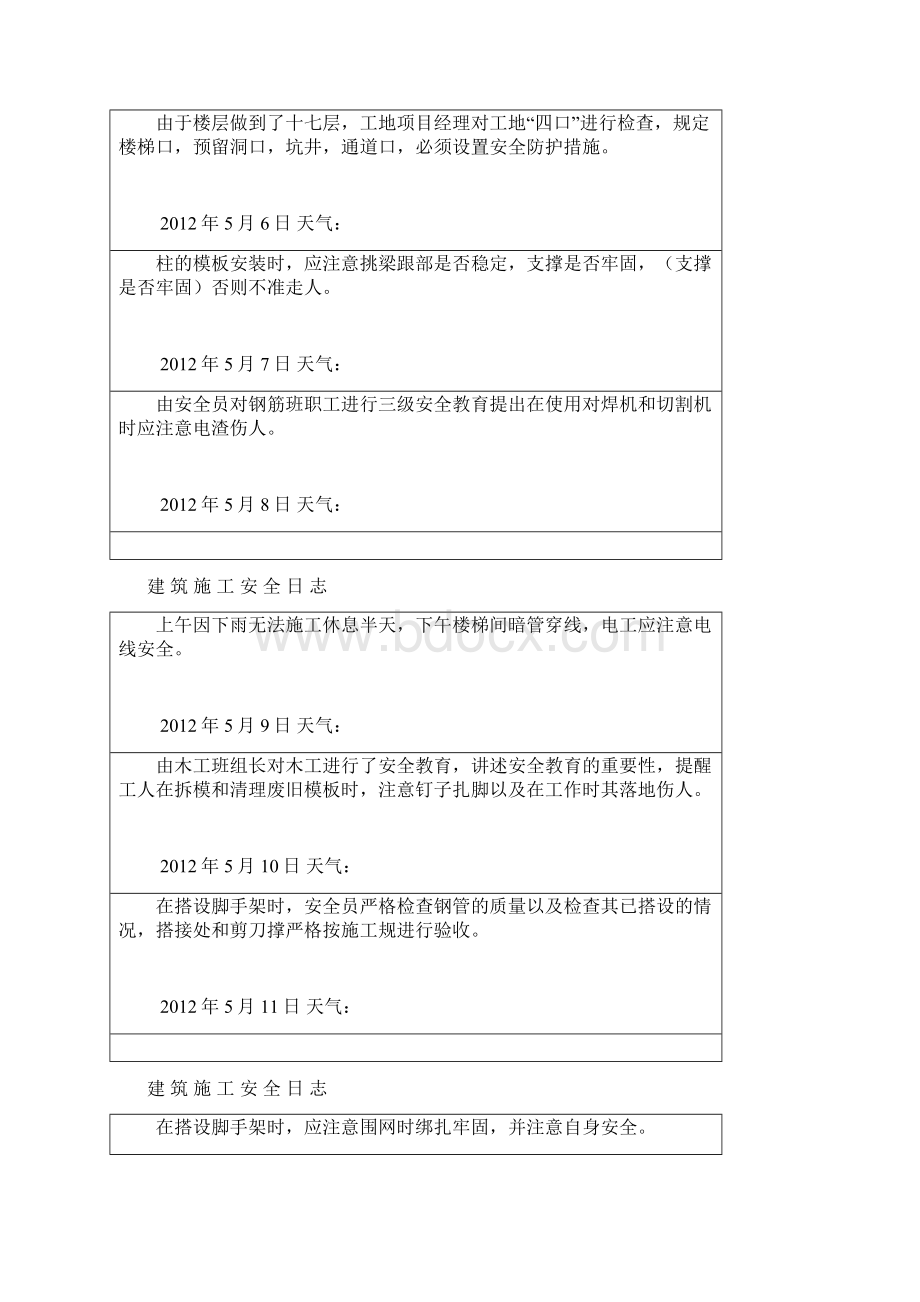 建筑施工安全日志.docx_第2页