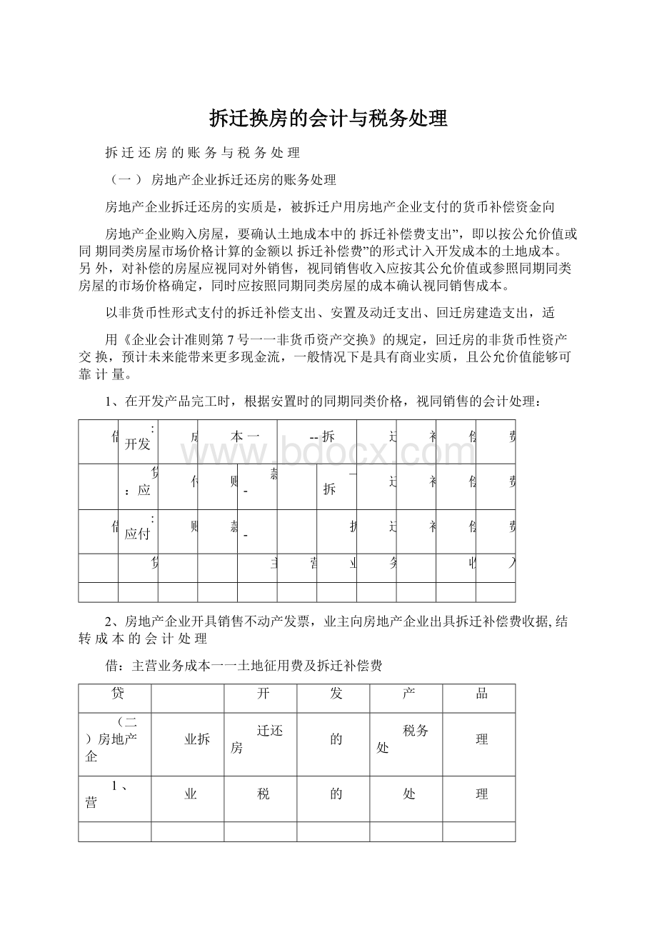 拆迁换房的会计与税务处理.docx_第1页