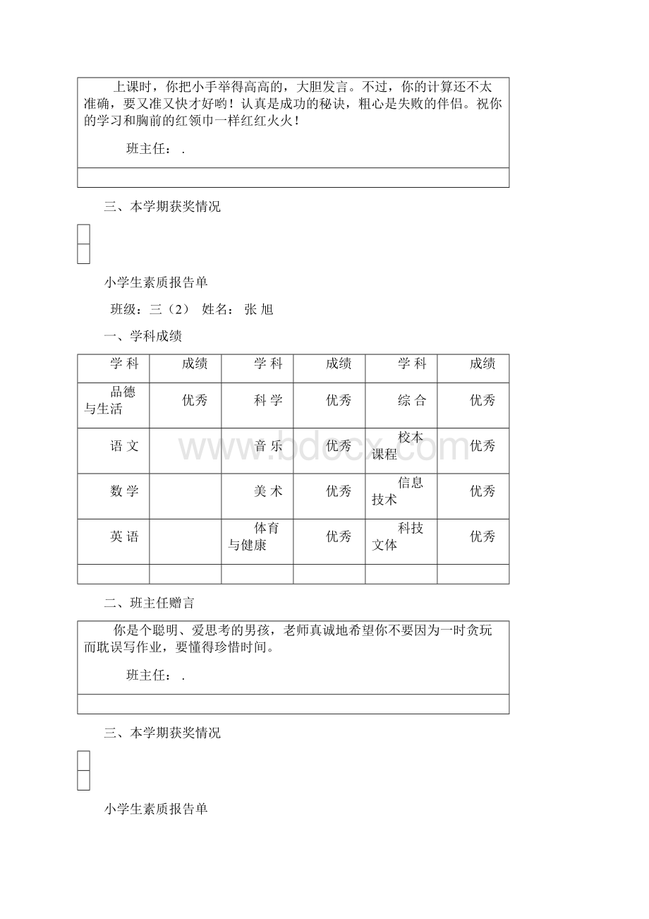 小学生素质报告单评语.docx_第3页