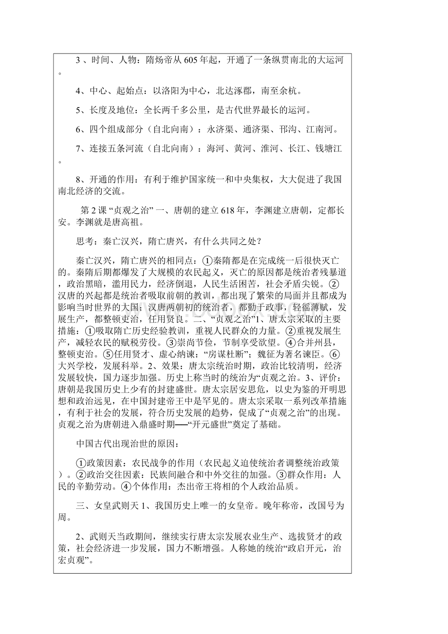 人教版七年级下册历史知识要点归纳总结及专题训练含答案Word文档下载推荐.docx_第2页