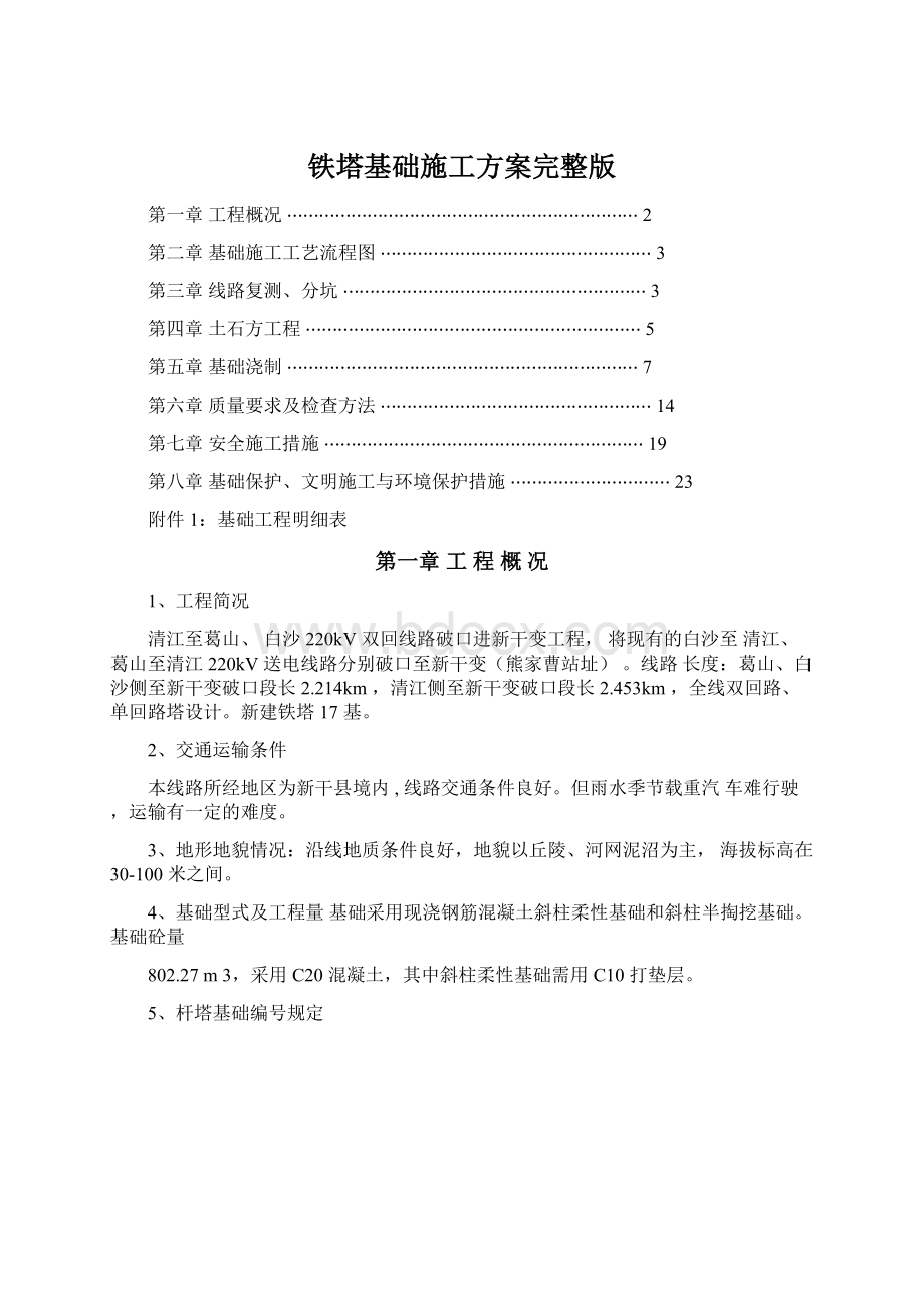 铁塔基础施工方案完整版.docx_第1页