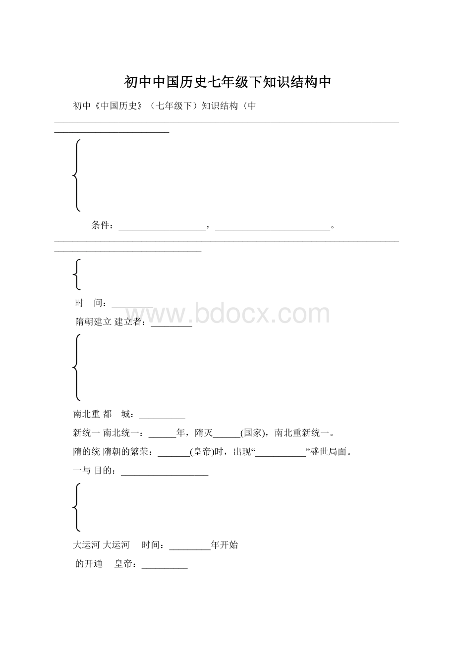 初中中国历史七年级下知识结构中Word文档下载推荐.docx_第1页