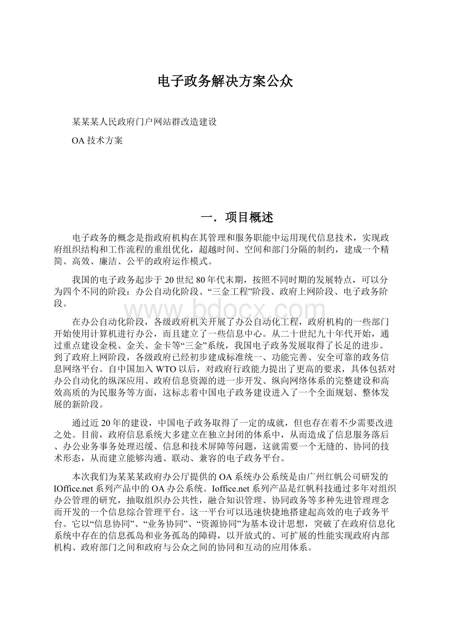 电子政务解决方案公众Word文件下载.docx