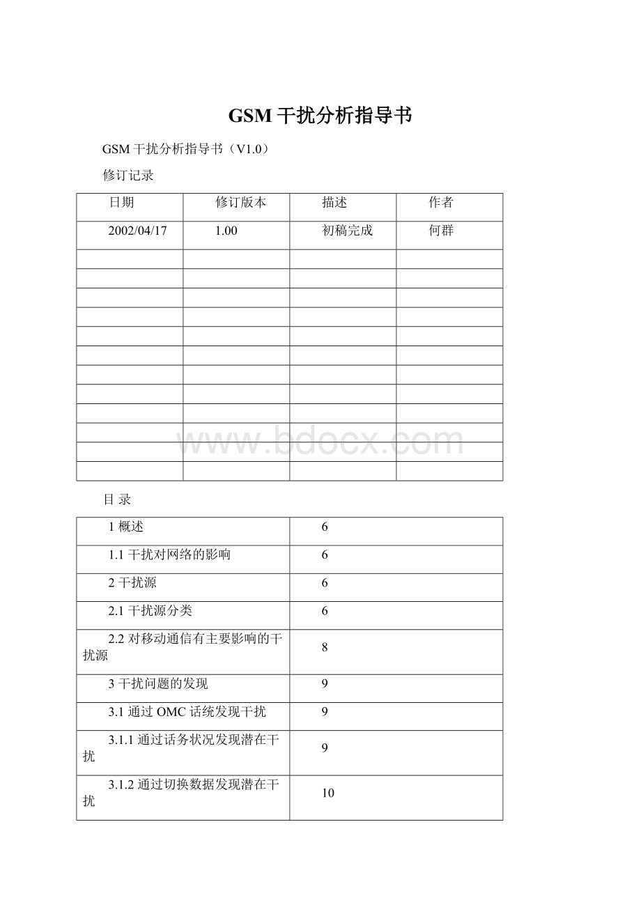 GSM干扰分析指导书文档格式.docx