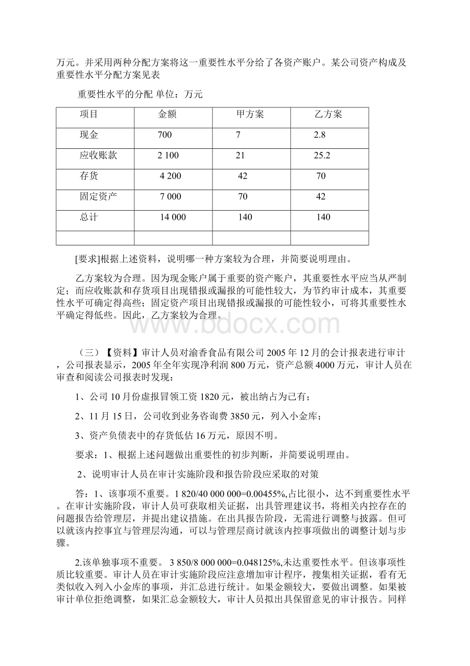 审计学案例分析题和答案解析Word文档下载推荐.docx_第2页