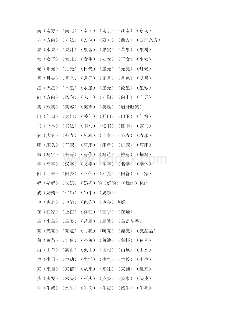 教科版一年级shangce生字组词Word文件下载.docx_第3页