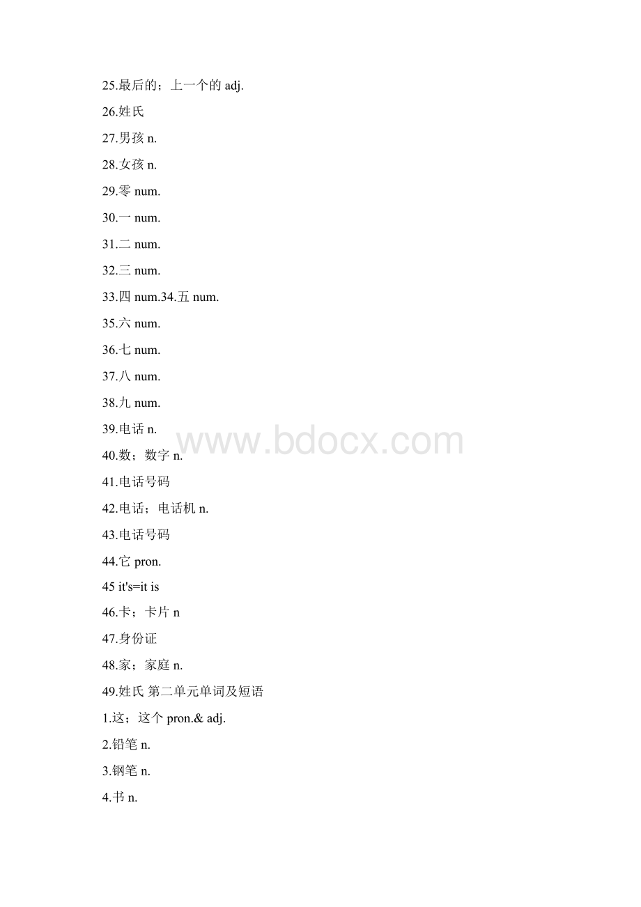 中国人民教育出版社初中七年级上册英语单词表人教版.docx_第2页