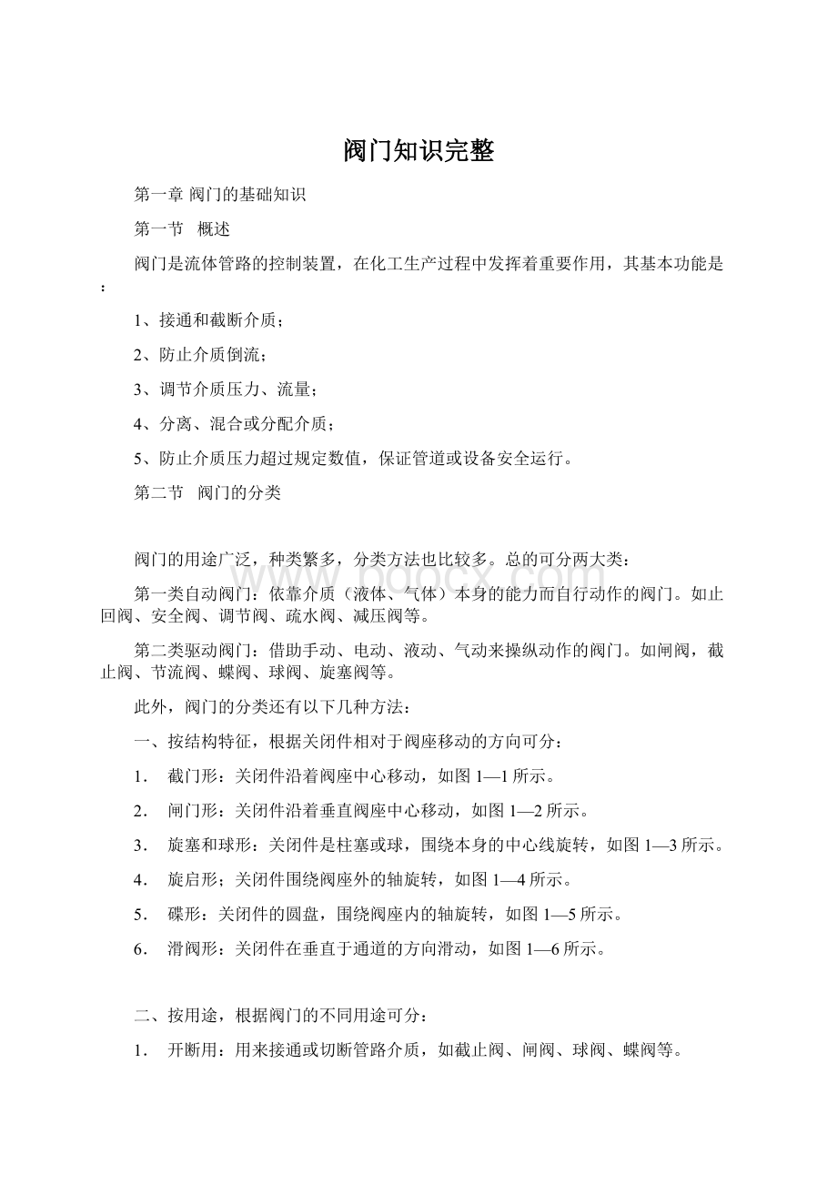 阀门知识完整.docx